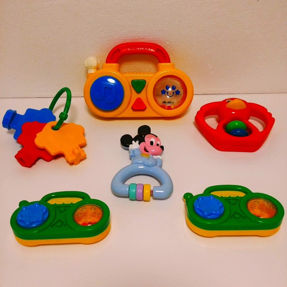 1990s Fisher Price. Walt Disney. Play Skool Toddler Baby Toys Rattles.